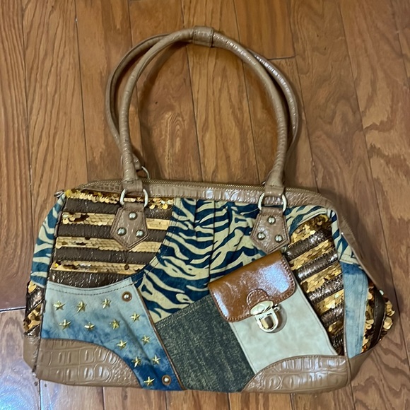 Vintage Sharif 1827 Bag/ Large Shoulder Bag with Several Materials & Patterns - Picture 1 of 12